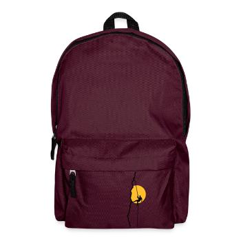 Climber rappelling in the sunset - Backpack - burgundy - Front
