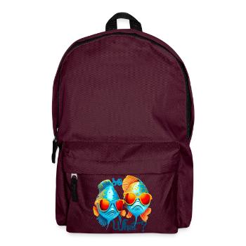 Colorful fish with sunglasses - Backpack - burgundy - Front