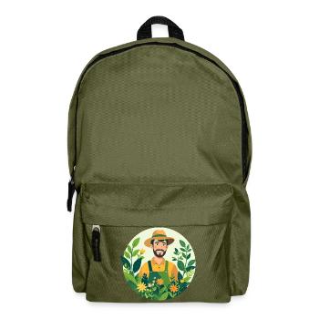 Gärtner im Blumengarten Hobbygärtner Pflanzenring - Rucksack - Olivgrün - Vorne