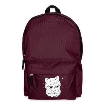 Hibou grondeur en bonnet chat - Sac à dos - bordeaux  - Devant
