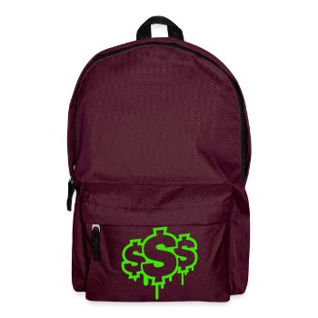 Neon Graffiti Dollarzeichen Tropfen - Rucksack - Burgunderrot - Vorne