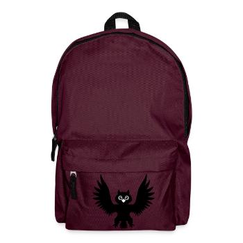 Owl Bird Eagle Owl Night Bird Raven Black Flying Cool - Backpack - burgundy - Front