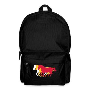 Drei Pferde im Galopp - Rucksack - Schwarz - Vorne