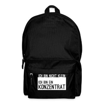 ich bin nicht klein Konzentrat Statement Spruch - Rucksack - Schwarz - Vorne