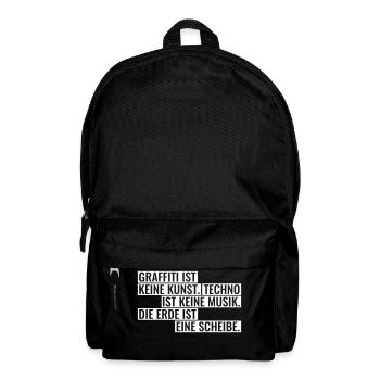 Graffiti Techno Erde Spruch Statement Musik - Rucksack - Schwarz - Vorne