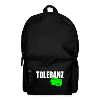 toleranz - Rucksack - Schwarz - Vorne