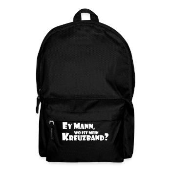 Ey Mann, wo ist mein Kreuzband? - Rucksack - Schwarz - Vorne