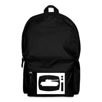 Panzer im Fernseher. Gegen Medien - Rucksack - Schwarz - Vorne