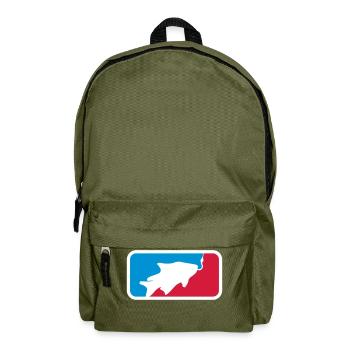 sport logo rot blau gefangen fisch angeln schwimme - Rucksack - Olivgrün - Vorne