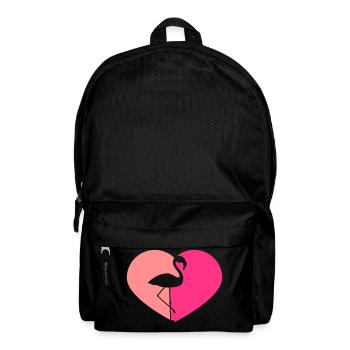 shape heart i love love silhouette outline flamingo - Backpack - black - Front