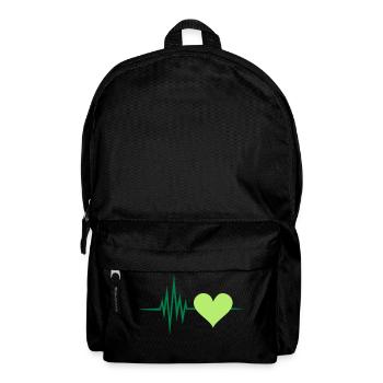 Pulse, frequency, heartbeat, vegan heart rate - Backpack - black - Front