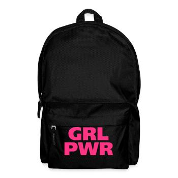 GRL PWR Girl Power coole Mädchen starke Frauen fit - Rucksack - Schwarz - Vorne