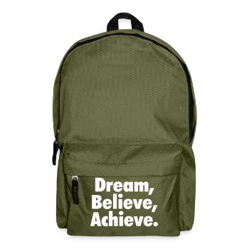 quote: dream believe achieve - Backpack - olive green - Front