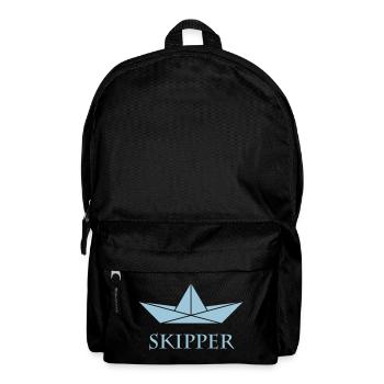 Skipper (Kapitän / Papierschiffchen) - Rucksack - Schwarz - Vorne