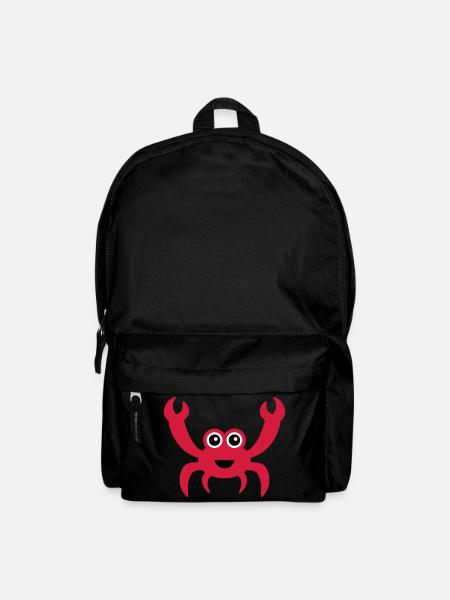Fröhliche Krabbe mit Kulleraugen - Rucksack - Schwarz