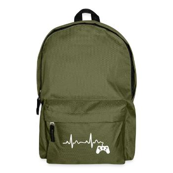 Gamer gamer heartbeat EKG controller funny - Backpack - olive green - Front