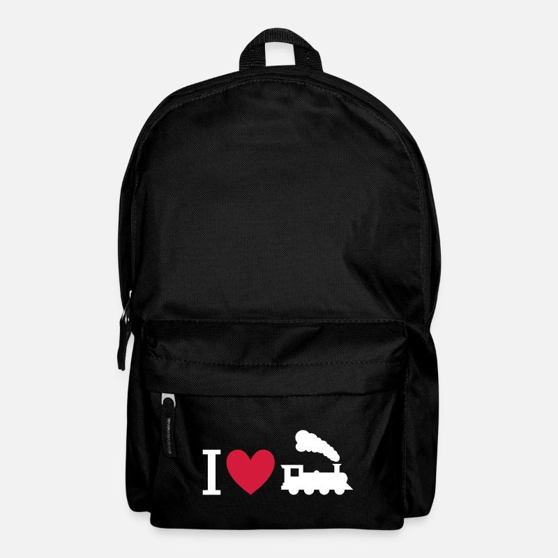Ich liebe Dampflokomotiven - Rucksack - Schwarz
