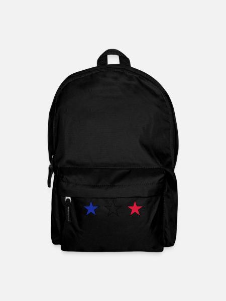 France trois étoiles en bleu-blanc-rouge - Sac à dos - noir