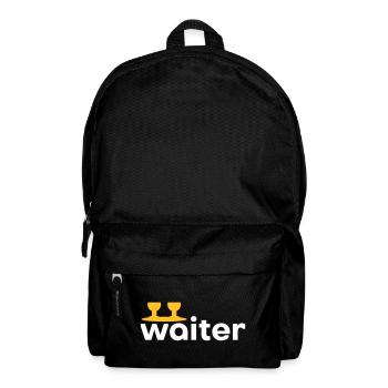 Waiter (Tablett mit zwei Weingläsern) - Rucksack - Schwarz - Vorne