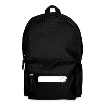 Heart Shield Frame Field Writable Pink Heart - Backpack - black - Front