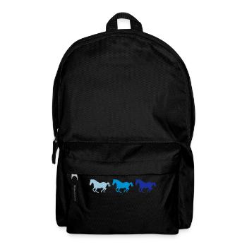 Drei Pferde im Galopp - Rucksack - Schwarz - Vorne