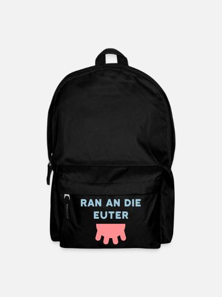 ★ Designfarben änderbar ★ Ran an die Euter, Zitzen - Rucksack - Schwarz