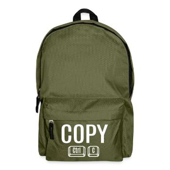 Copy Paste Ctrl + C V Vater Mutter Kind Baby Fun - Rucksack - Olivgrün - Vorne