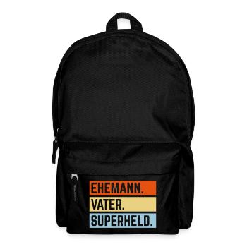 Ehemann Vater Superheld (Super Papa Superpapa 3C) - Rucksack - Schwarz - Vorne