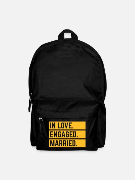 In Love. Engaged. Married. (Wedding Marriage / 1C) - Rucksack - Schwarz