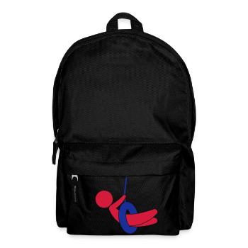 Kind sitzt auf einer Schaukel - Rucksack - Schwarz - Vorne