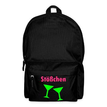 Stößchen (zwei Cocktailgläser) - Rucksack - Schwarz - Vorne