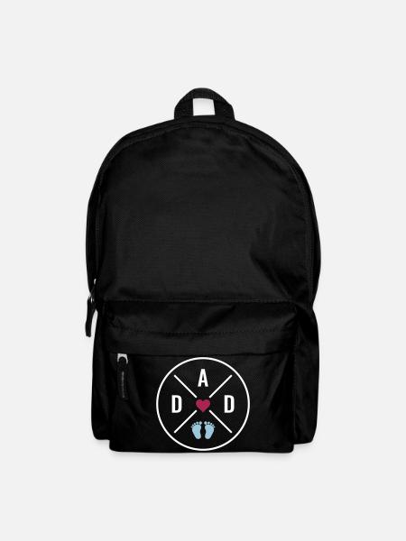 DAD Herz Baby Babyfüße Vater Liebe Vatertag Papa - Rucksack - Schwarz