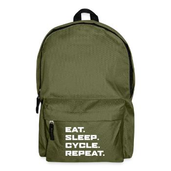 Eat Sleep Cycle Repeat - Sac à dos - vert olive - Devant