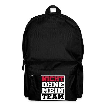 nicht ohne mein team | Farben änderbar - Rucksack - Schwarz - Vorne