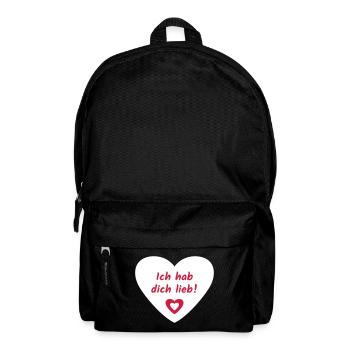 Ich hab dich Lieb Herz - Rucksack - Schwarz - Vorne
