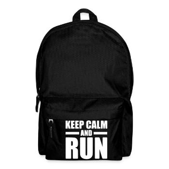 Keep Calm and Run - Jogging - T-Shirt de course - Sports - Sac à dos - noir - Devant