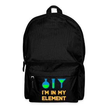 I'm in my element (flask, test tube, funnel) - Backpack - black - Front