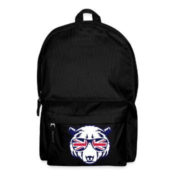 bear head glasses english flag 2 - Backpack - black - Front