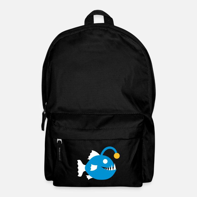 Fisch Anglerfisch Tiefsee Tiefseefisch Grafik Icon - Rucksack - Schwarz