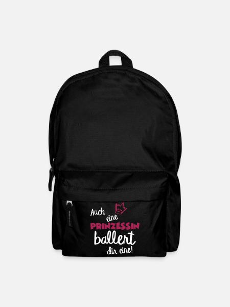 Eine Prinzessin ballert Spruch Lustig Frech Krone - Rucksack - Schwarz