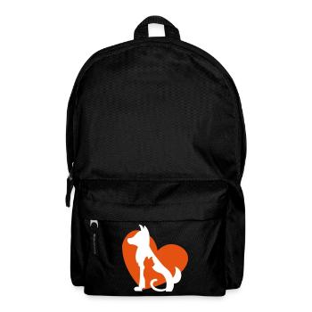 Chien chat - coeur pour animaux - idée cadeau / cadeau - Sac à dos - noir - Devant