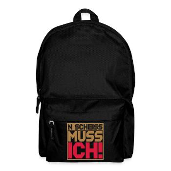 N Scheiss muss ich | Farben änderbar - Rucksack - Schwarz - Vorne