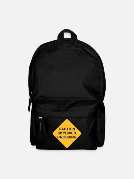Caution Skydiver Crossing Shield transparent - Backpack - black