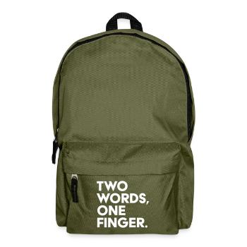 Two words one finger - Rucksack - Olivgrün - Vorne