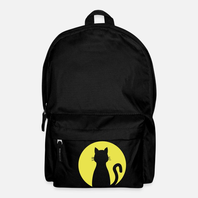 Cat before full moon - Backpack - black