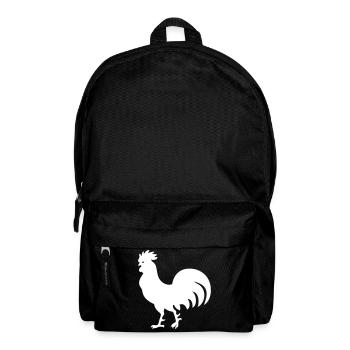 03 Schicker Hahn Chic cock Gockel Kampfhahn 1c - Rucksack - Schwarz - Vorne