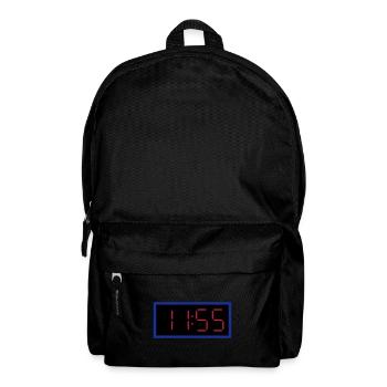 ★ Designfarben änderbar ★ Digitaluhr 11:55 Uhr - Rucksack - Schwarz - Vorne