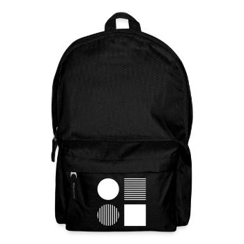 Circles and Square / Abstract Minimal Pattern - Backpack - black - Front