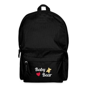 Baby bear (bear, heart) - Backpack - black - Front