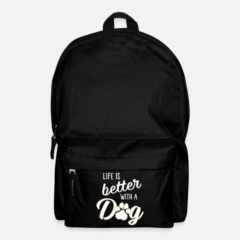 Life is better with a dog - Hundepfote - Rucksack - Schwarz